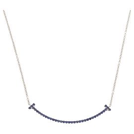 Tiffany & Co Collana Tiffany T Smile Blu D'oro
