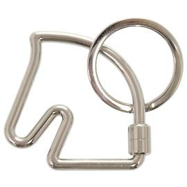 Hermès Chaveiro de metal prateado Cheval Hermes Prata