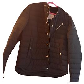Jaqueta Moncler Azul Marinho de Penas e Plumas Azul marinho