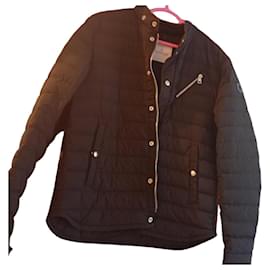 Moncler Navy Blue Down Feather Jacket Navy blue