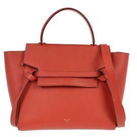 Céline Bolso Cinturón Celine de Cuero Texturizado Micro Roja