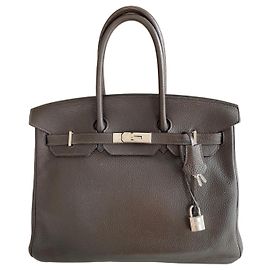 Sac à main Hermès Birkin 35 grainé marron Marron
