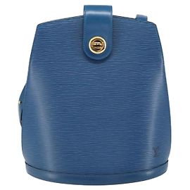 Sac à épaule Cluny Louis Vuitton en cuir Epi Bleu