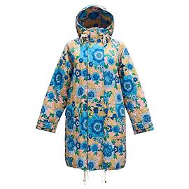 Cappotto floreale multicolore Marni tan / blu / rosa con cappuccio Multicolore