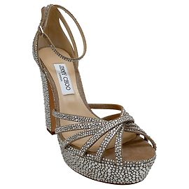 Sandali Isra 120 impreziositi con cristalli Jimmy Choo Argento