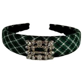 Roger Vivier Fascia Vivier a Quadri Verde Verde Damier ebene
