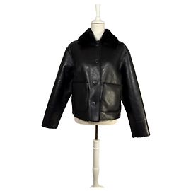 Mango Giacca reversibile in similpelle nera Nero