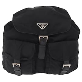 Prada Double Front Pocket Backpack Tessuto Medium Black
