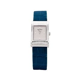 Montre Boucheron, "Reflet", acier sur cuir.  Autre