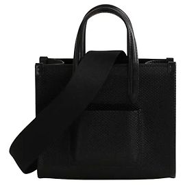 Lacoste Borsa a tracolla in pelle nera Nero
