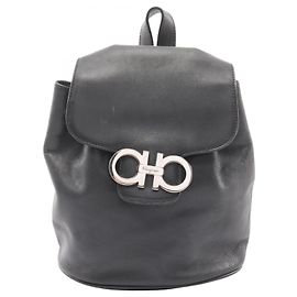 Salvatore Ferragamo Double Gancini Backpack Brown
