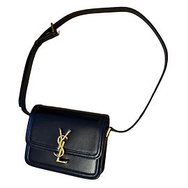 Yves Saint Laurent Bolsa Solférino em couro preto Preto