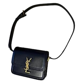 Yves Saint Laurent Sac Solférino en cuir noir Noir