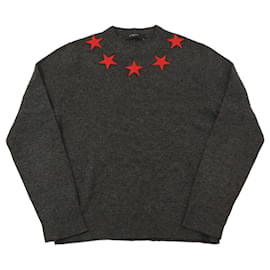 Givenchy Grau Gestickter Strick Rot