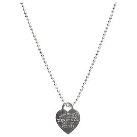 Tiffany & Co Silberne Halskette mit Herzanhänger Silber