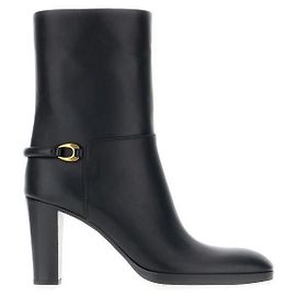 Saint Laurent Glattleder-Ankle-Boot Schwarz