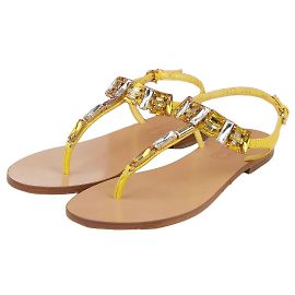 Salvatore Ferragamo Sandales à bride Gelshino Taille Jaune