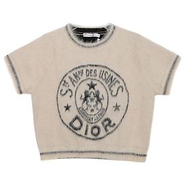 Dior Taille en tricot à manches courtes Blanc