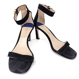 Wildleder-Sandalen von Stuart Weitzman Schwarz