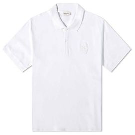 Alexander Mcqueen Kurzarm-Polo mit Totenkopf-Patch Weiß
