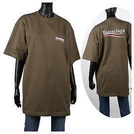 Balenciaga Kurzarm-T-Shirt mit Wave-Logo Grün