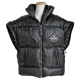 Louis Vuitton Drawstring Detail Technical Puffer Gilet Black