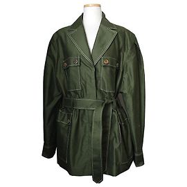 Sandro Green Belted Jacket Green