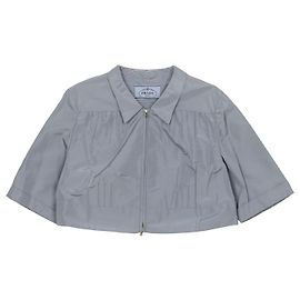Prada Plissee-Jacke Größe Blau