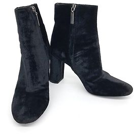 Saint Laurent Botines de terciopelo YSL Negro