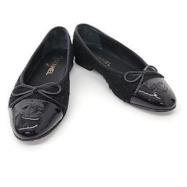 Scarpe flat in tweed Chanel Nero
