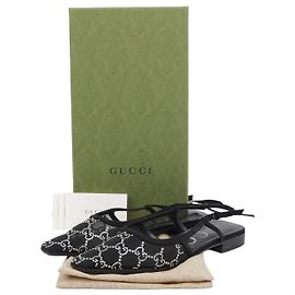 Gucci Slingback in rete di cristallo Nero
