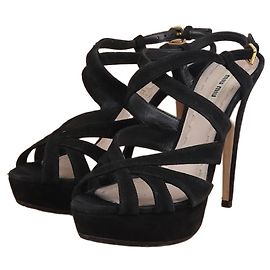 Miu Miu Riemensandalette Absatz Größe Schwarz