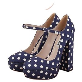 Miu Miu Pumps a piattaforma con stampa a pois Taglia Blu