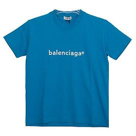 Balenciaga Size Logo T-Shirt Blau