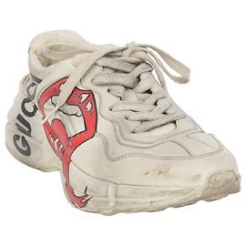 Gucci Tênis Wraithon com impressão de lábios sujos Branco