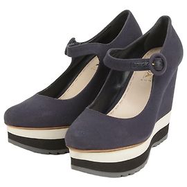 Prada Strap Platform Pumps Blue