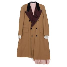 Gucci Asymmetric Stitch Coat Size Brown