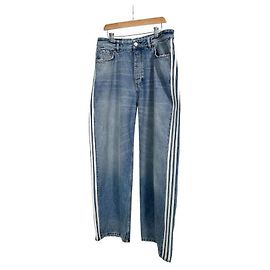 Balenciaga Adidas große Baggy-Jeans hellblau Blau