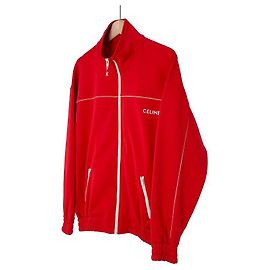 Céline Reversible Track-Jacke mit Logo in Rot Rot