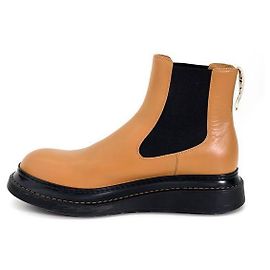 Loewe Botas Chelsea de couro nappa bege com logo para homem Marrom
