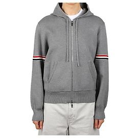 Thom Browne Moletom com capuz e zíper Marrom