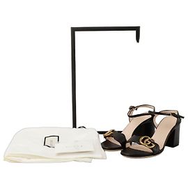 Gucci GG Marmont Mid-Heel Sandalen Schwarz