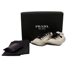 Prada Baskets en nylon Rina Size Colaps Blanc