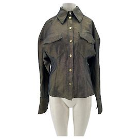 Autre Marque Fitted denim jacket with sequins Blue