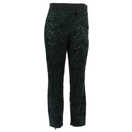 Dolce & Gabbana Calça verde de renda e seda Verde