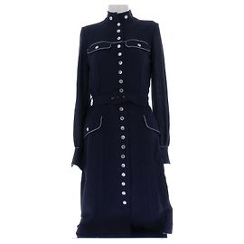 Azzaro Navy Blue Wool Dress Navy blue