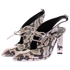 Louis Vuitton Sapatos de salto alto em python preto e branco Branco