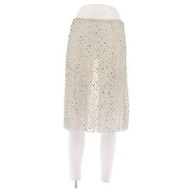 Blumarine Saia bege com strass Swarovski Bege