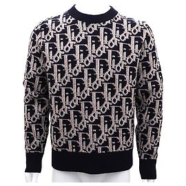 Dior Maglione in Lana Jacquard Obliquo Nero