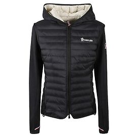 Moncler Baumwoll-Padding-Cardigan mit Reißverschluss Schwarz